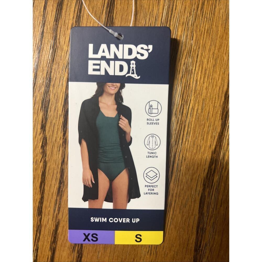 New Lands' End Women's Swim Cover Up Purple Black Size S BP